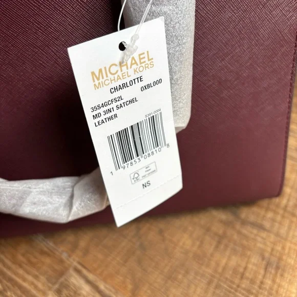 NWT Michael Kors Charlotte Medium Saffiano Leather Tote Bag - Picture 11 of 16